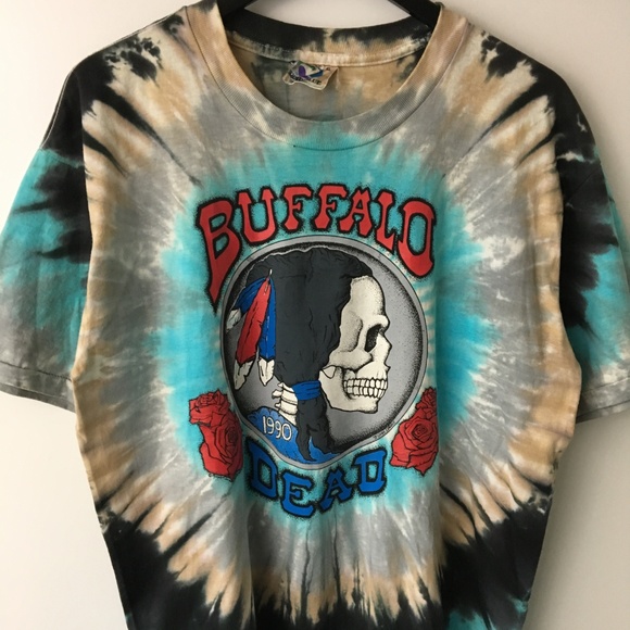Vintage 1990 Grateful Dead Buffalo Tee 90s Shirt - Picture 3 of 8